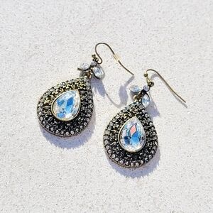 Antique Crystal Teardrop Earrings